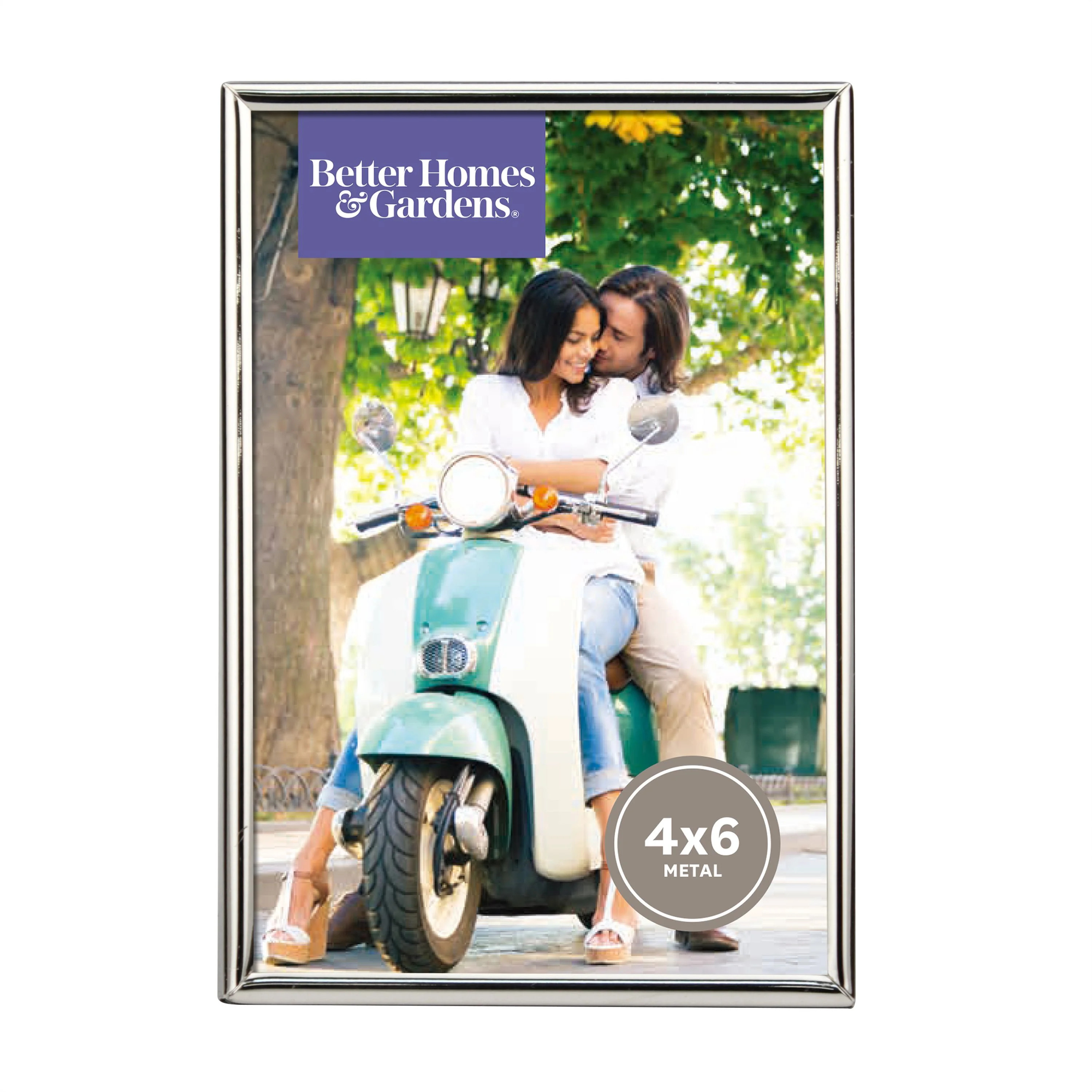 Better Homes & Gardens 4" x 6" Rectangle Metal Tabletop Single Picture Frame, Silver - Walmart.co... | Walmart (US)