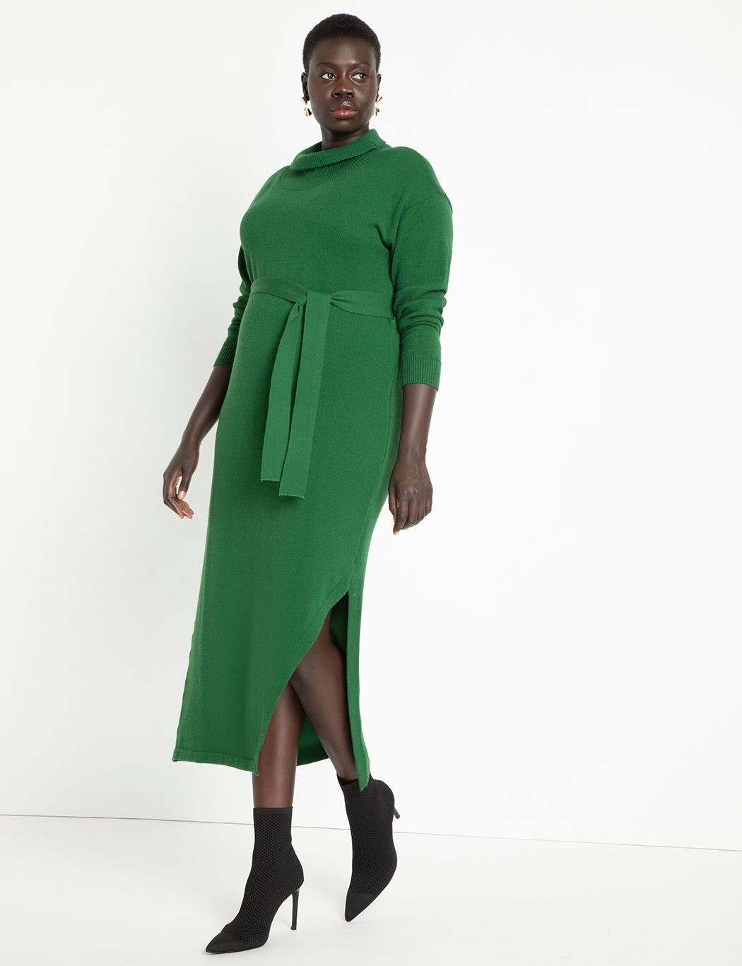 Funnel Neck Long Sweater Dress | Eloquii
