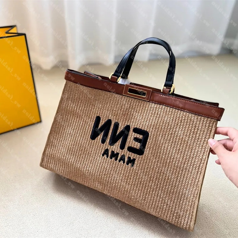 2022 Women Designer Totes Beach Bag F Straw Plaited Raffia Tote Handbag Large Bags Book Designers... | DHGate