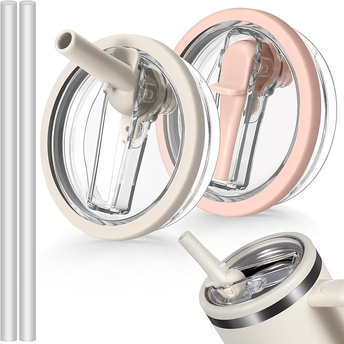 2 Pack Leakproof Lid Replacement 40 oz for Stanley Cup Accessories, Flip Straw Tumbler Leak Proof... | Amazon (US)