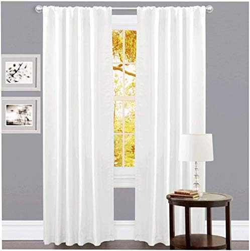 Set of 2,100% Slub Cotton Duck Curtain White,Cotton Duck Reverse Tab Top Window Panels-50x84 inch... | Amazon (US)