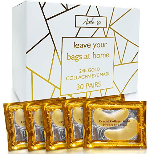 30 Pairs 24K Gold Under Eye Patches for Women – Collagen Gold Masks for Dark Circles and Puffiness - Under Eye Bags Treatment | Amazon (US)