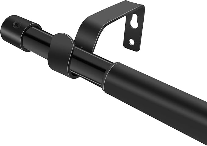 Adjustable Curtain Rod 36-63" in Length, 3/4-inch Black Curtain Pole for Windows, Versatile Drape... | Amazon (US)