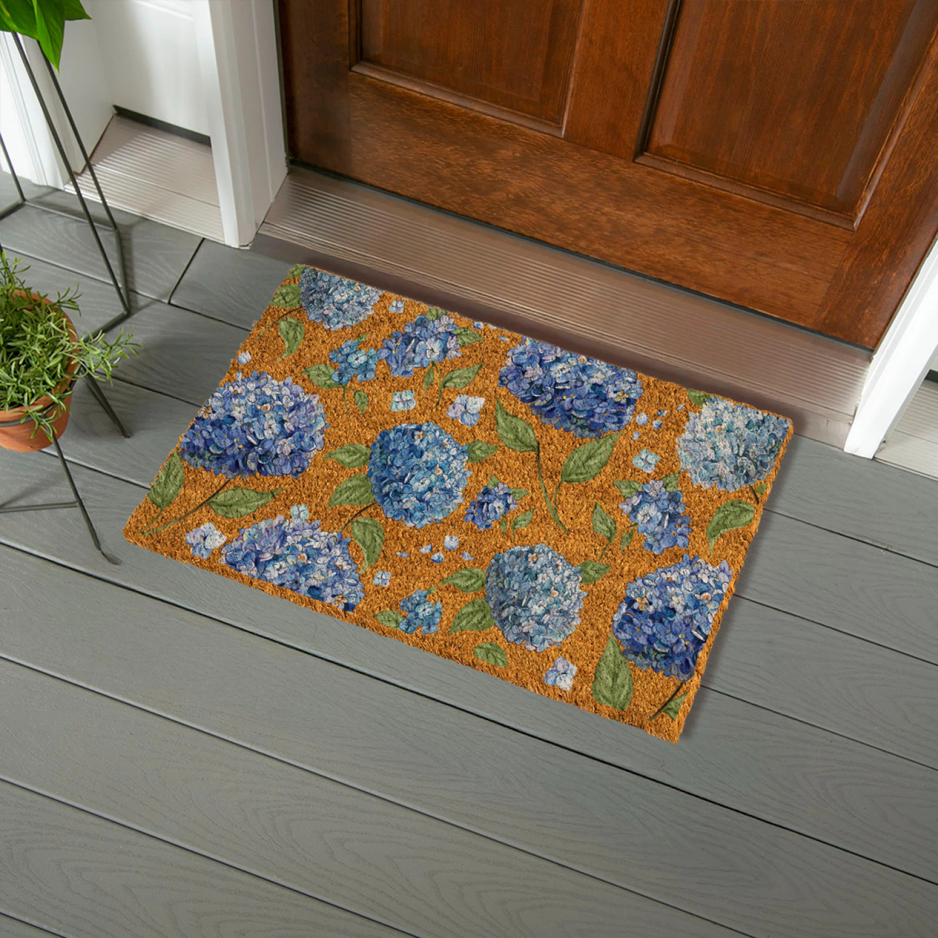 Hydrangea Haven Coir Mat, 16" x 28" | Wayfair North America