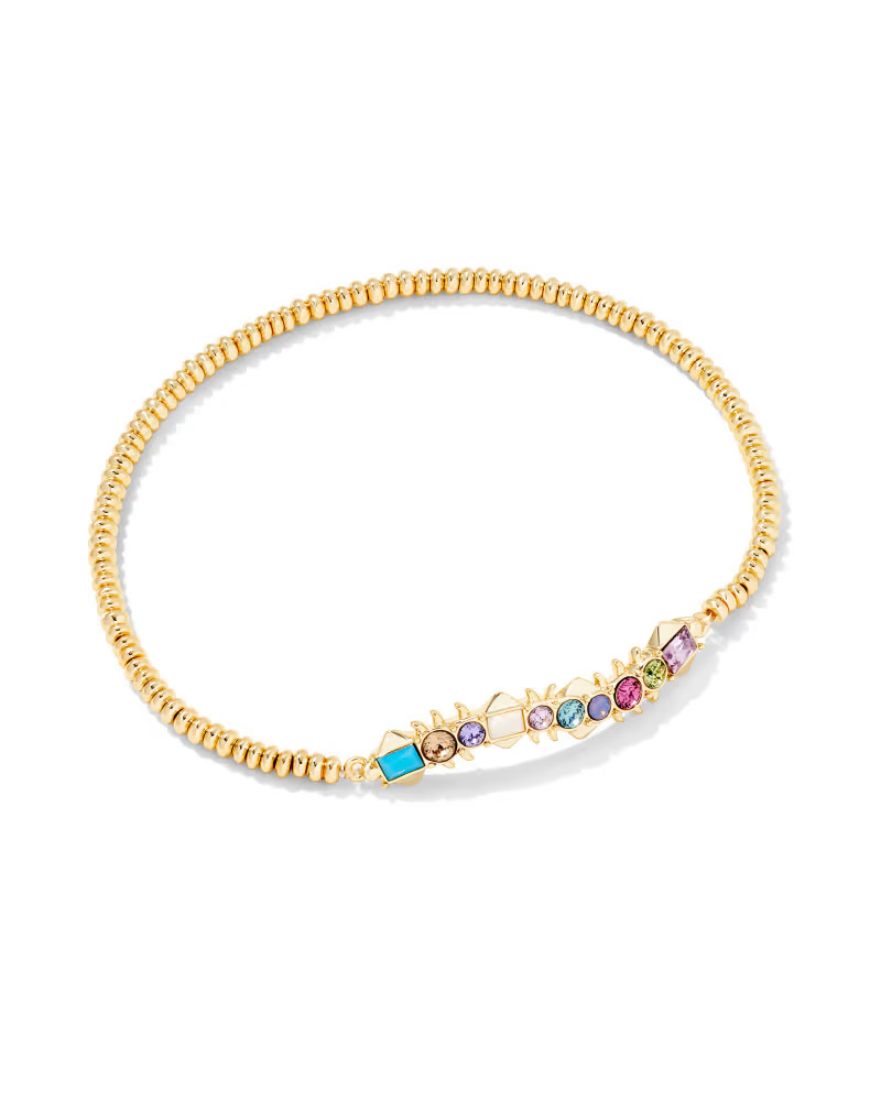 Devin Gold Crystal Stretch Bracelet in Pastel Mix | Kendra Scott