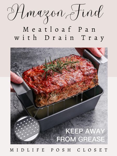 Amazon Find! Meatloaf Pan with drain tray. Drain off the fat & fluids from your meatloaf it isn’t sitting in grease!

#LTKhome #LTKSeasonal #LTKfindsunder50