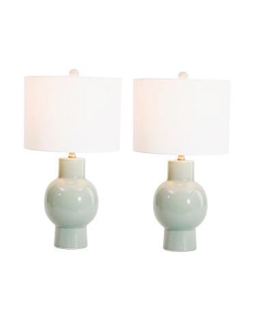 2pk 22in Crackle Ceramic Table Lamp Set | TJ Maxx
