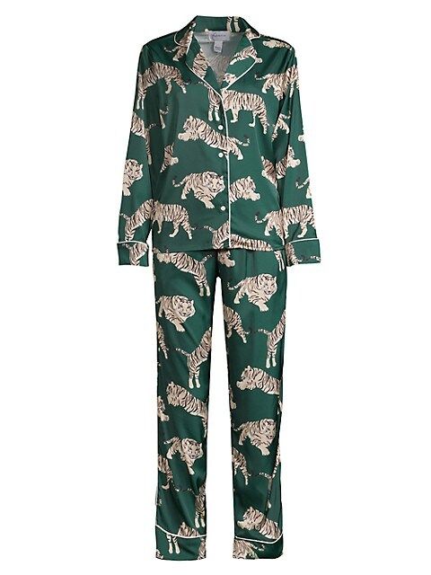 Averie Sleep Two-Piece Tiger Print Pajama Set | Saks Fifth Avenue