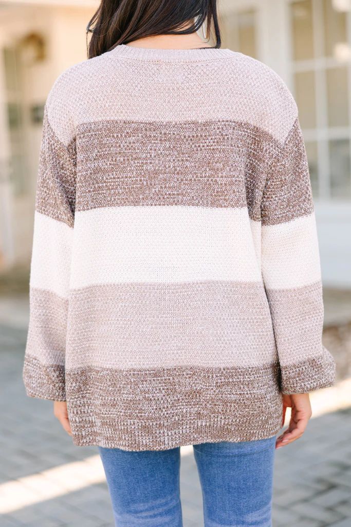 Ease Your Mind Mocha Brown Colorblock Sweater | The Mint Julep Boutique