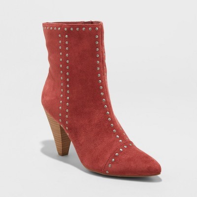 Women's Lona Microsuede Studded Heeled Bootie - Universal Thread™ | Target