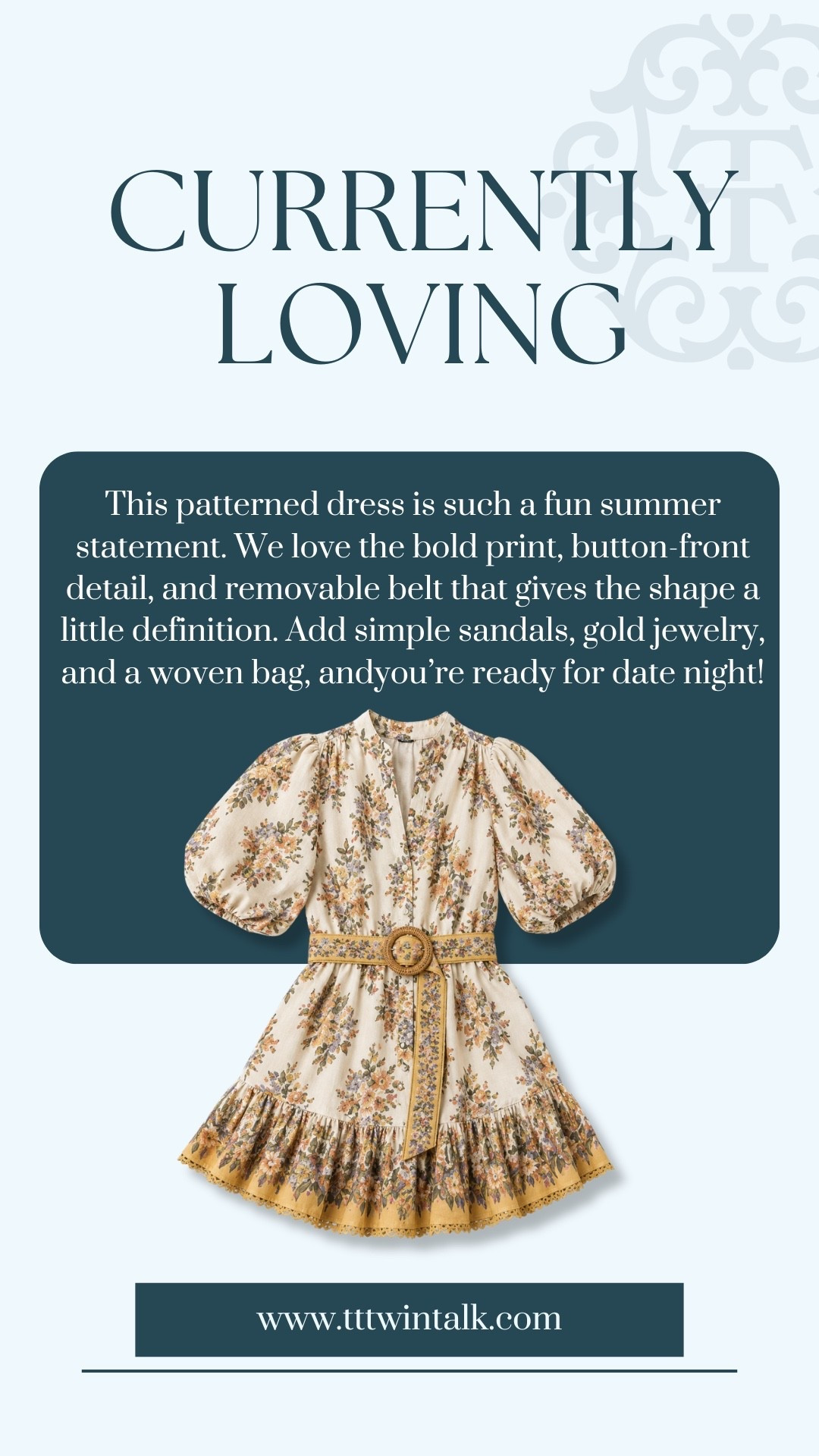 This patterned dress is such a fun summer statement. We love the bold print, button-front detail, and removable belt that gives the shape a little definition. Add simple sandals, gold jewelry, and a woven bag, andyou’re ready for date night!

#LTKootd #LTKgrwm #LTKdayinmylife