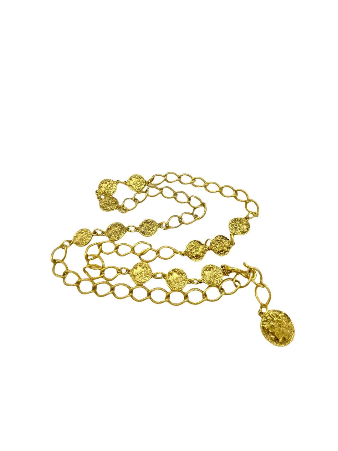 Trifari Gold Coin Medallion Charm Chain Vintage Belt Waist Chain - Etsy | Etsy (US)