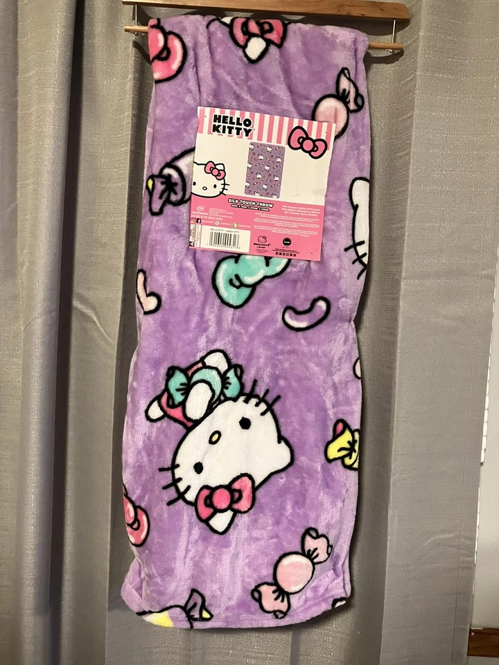 Hello Kitty Silk Touch Throw 50x70 - Purple Candy Kitty | NWT | | eBay US
