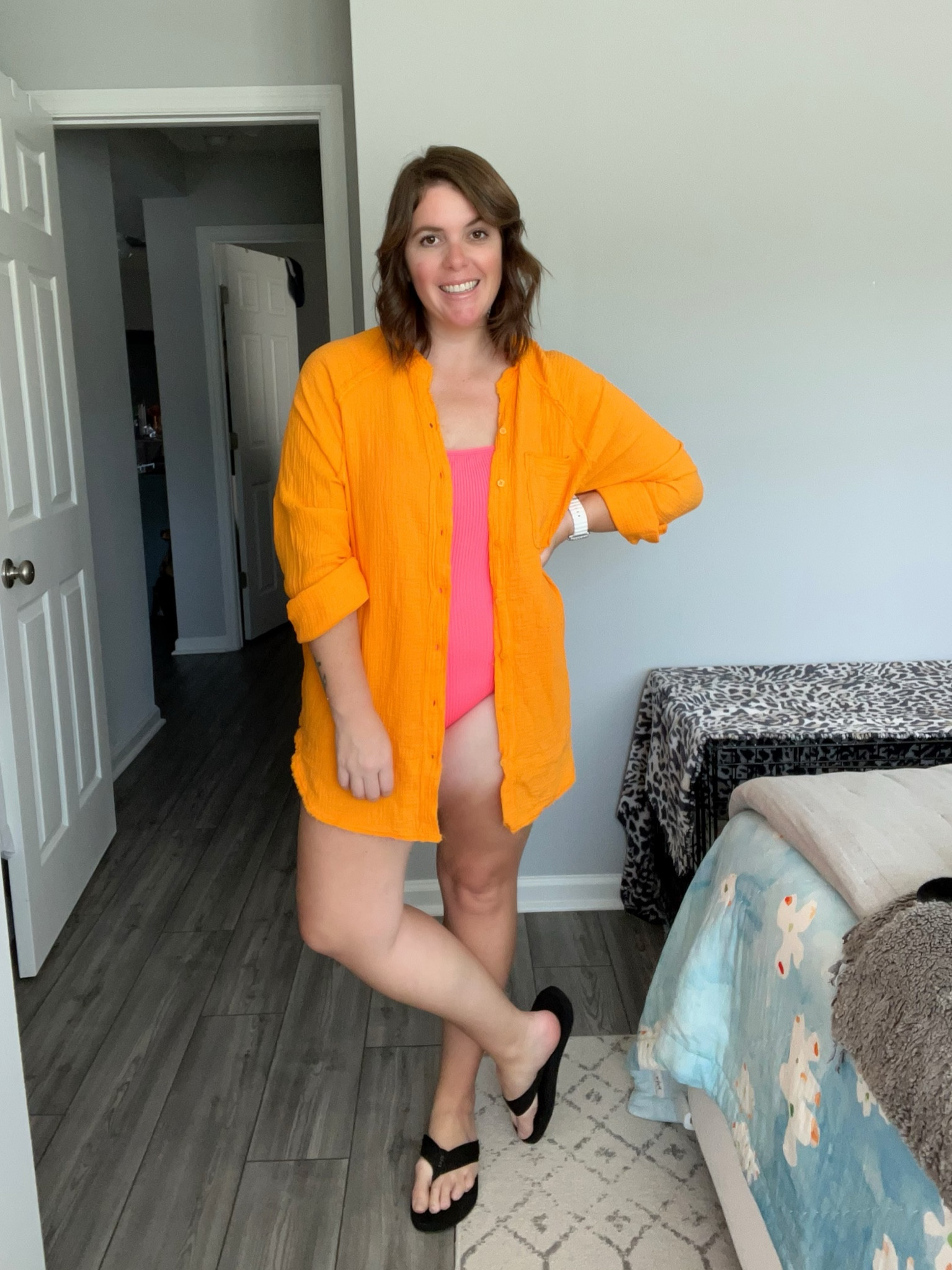 Oh man…the tan lines are real! 😂 Loving the colors in this suit and coverup! They are both from Aerie, both run TTS and they are part of the LTK Sale! 

#LTKSale #LTKswim #LTKunder50