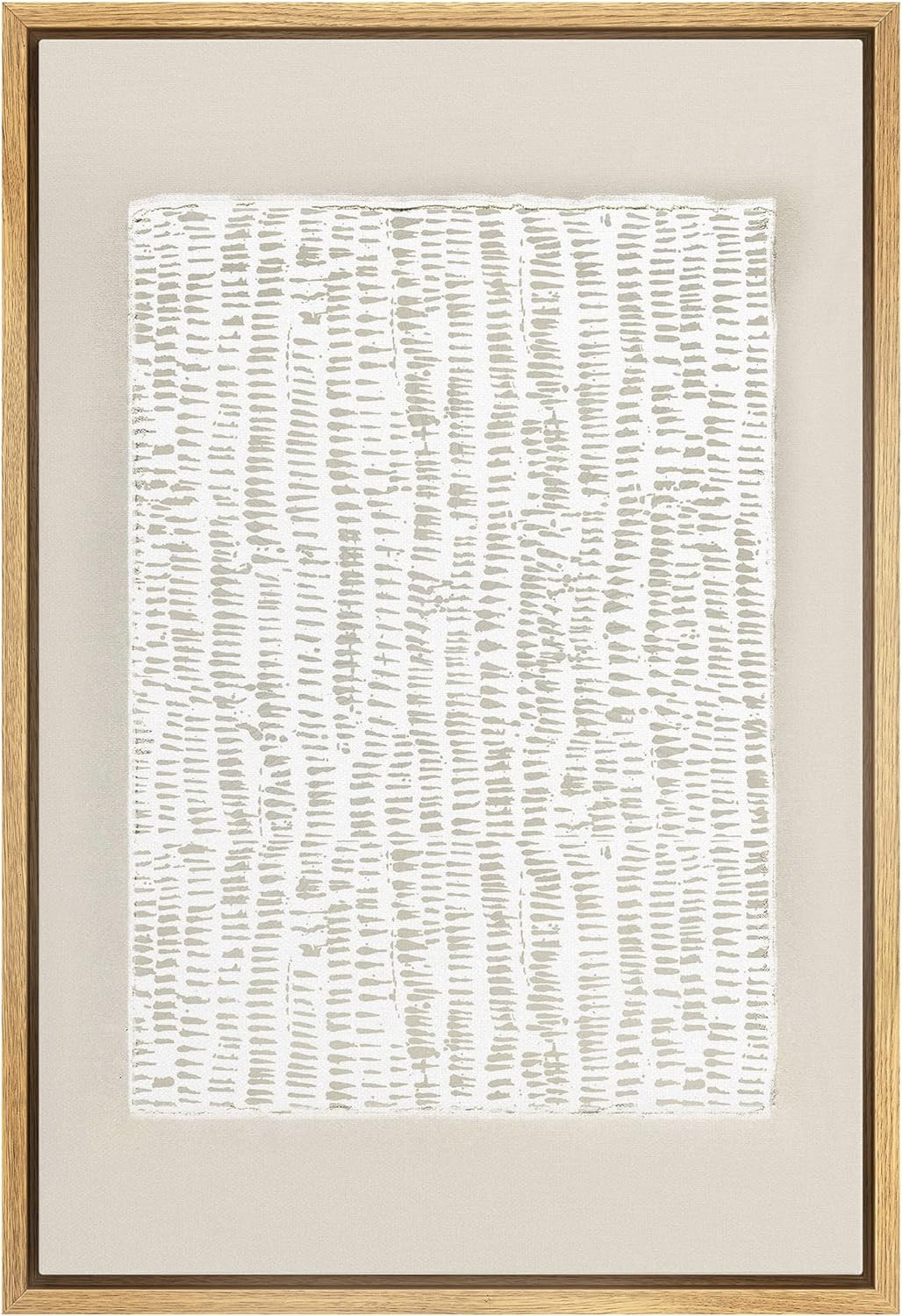 IDEA4WALL Framed Canvas Print Wall Art White Tan Grunge Distressed Line Art Square Abstract Shape... | Amazon (US)