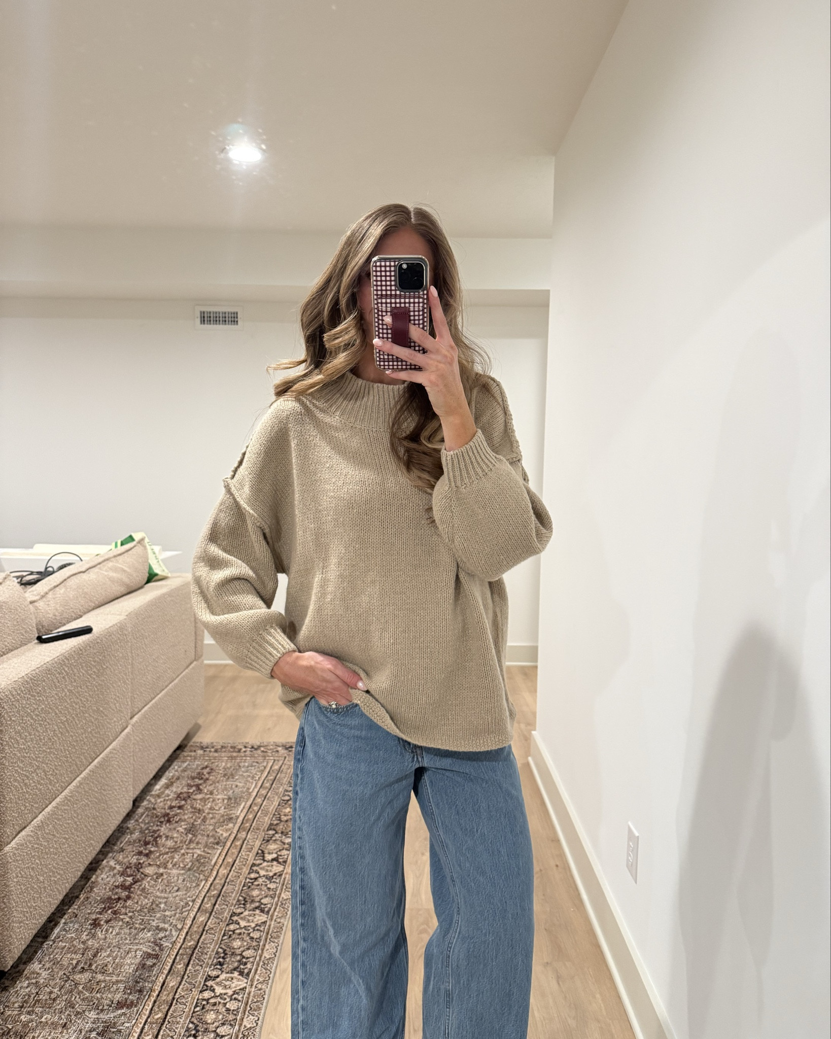 Sweater runs oversized. Still wearing a medium for length
Jeans run on the bigger size so pre pregnancy I am a 26 long but currently a 28 long for pregnancy 



Tall sizes, low rise jeans, oversized sweater, amazon

#LTKootd #LTKBump #LTKTall