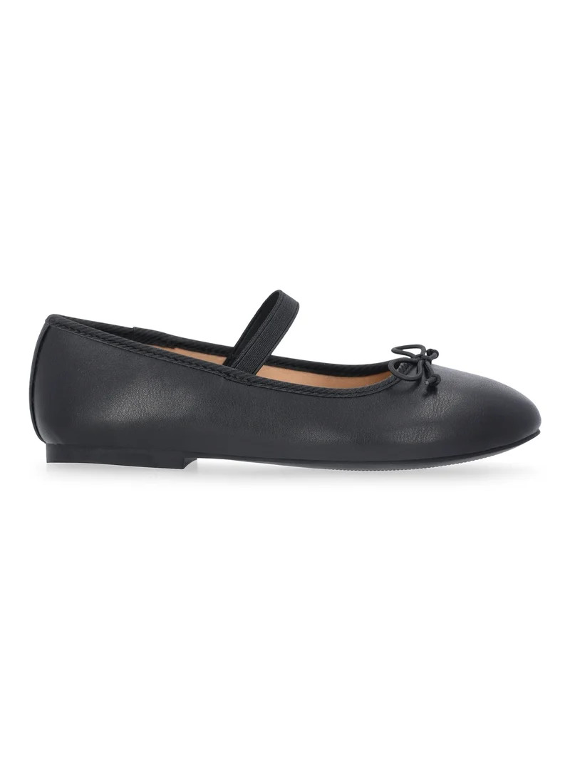 Wonder Nation Girls Bow Ballet Dress Shoes | Walmart (US)