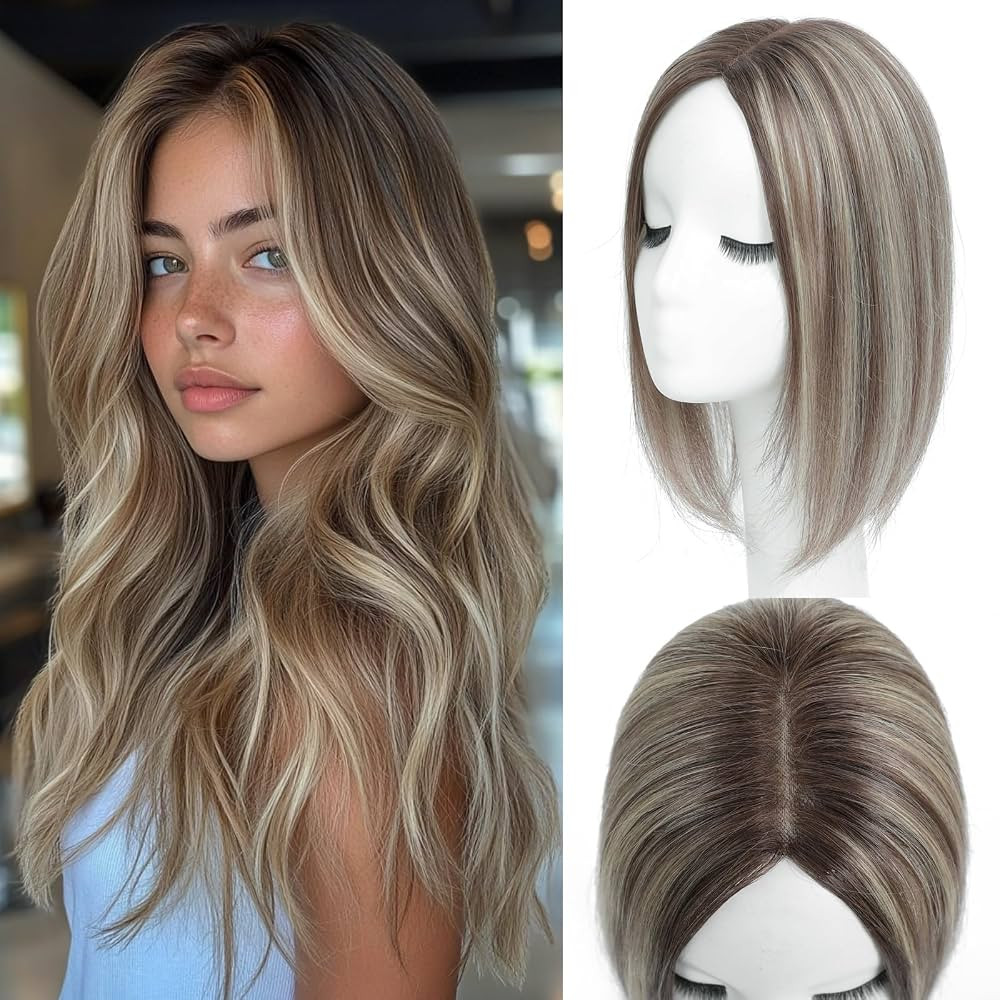 SARO-UP 12Inch Human Hair Toppers for Women Real Human Hair Pieces for Women with Thinning Hair N... | Amazon (US)