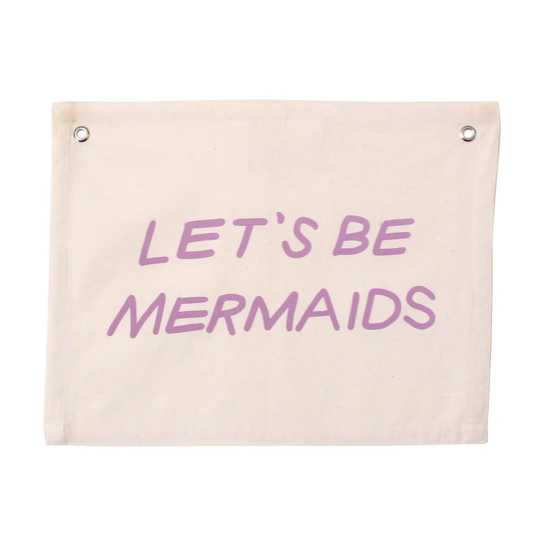 Let's Be Mermaids Banner Canvas Wall Flag Wall Art for - Etsy | Etsy (US)