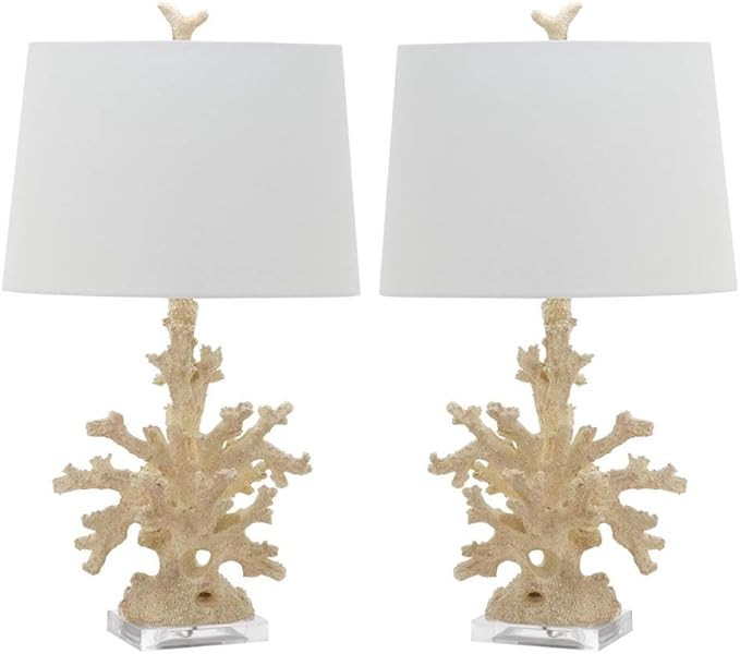 SAFAVIEH Lighting Collection Coral Branch Nautical Coastal Cream 28-inch Bedroom Living Room Home... | Amazon (US)