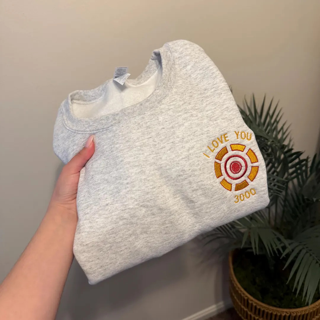 I Love You 3000 Embroidered Sweatshirt Marvel Embroidery Iron Man Stark Crewneck MCU Superhero Va... | Etsy (US)