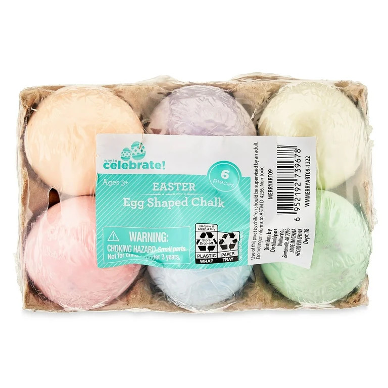 Way To Celebrate Easter Egg Shaped Chalk, 6 Pieces | Walmart (US)