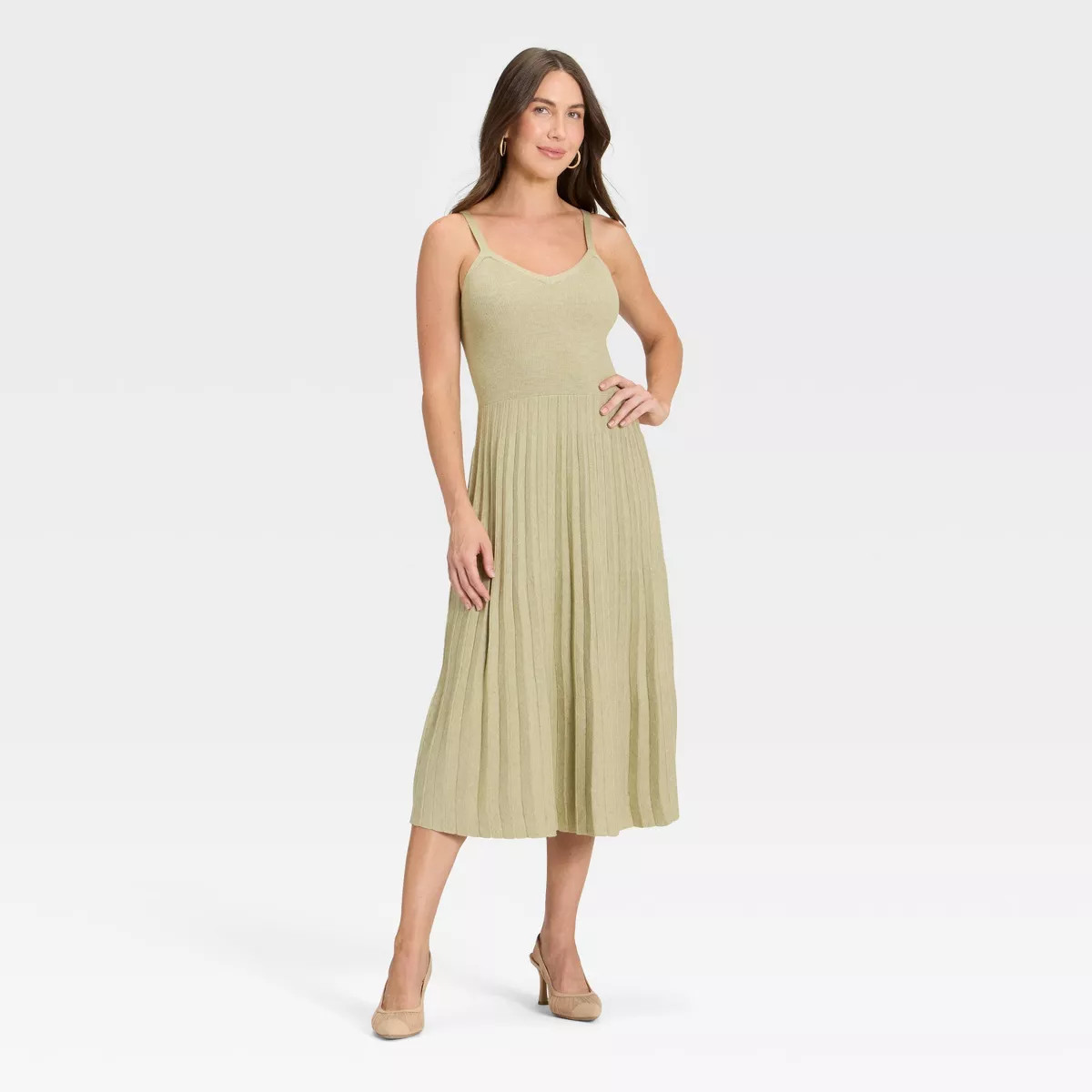 Women's Pleated Midi Sweater Dress - A New Day™ | Target