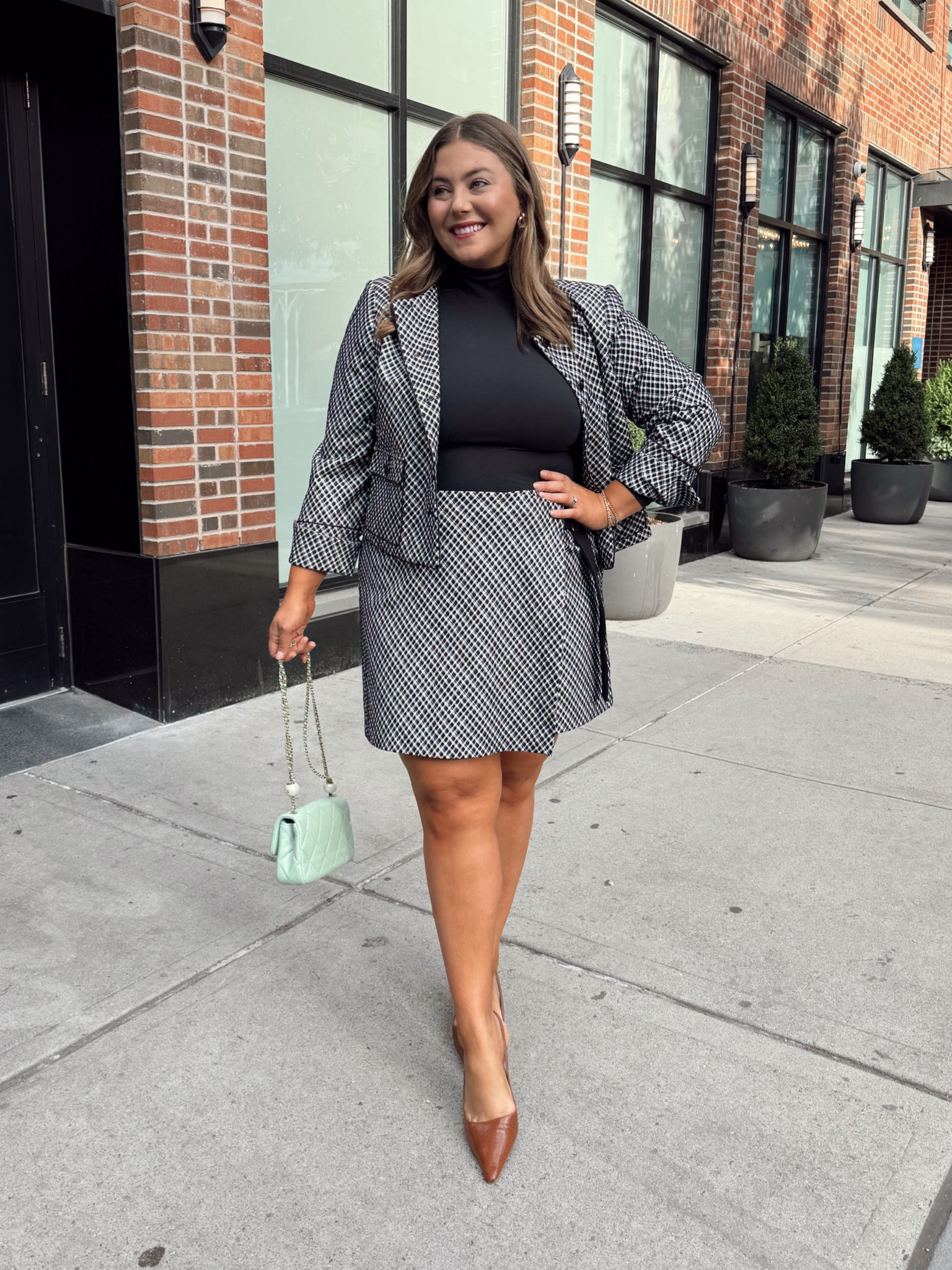 Wearing size 1X in top & jacket, 2X in skort. The perfect workwear outfit, taking you from the office to dinner! Use CARALYN15 at Spanx. Sharing similar styles too. 

#LTKWorkwear #LTKSeasonal #LTKPlusSize