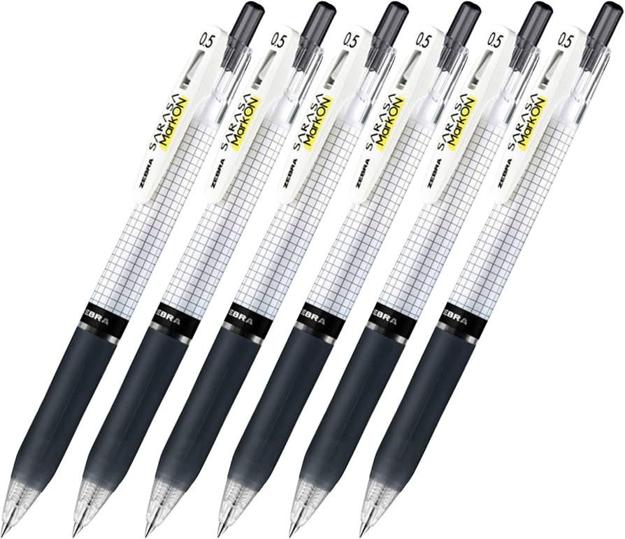 Zebra sarasa Mark on Gel ink 0.5mm ballpoint pens ink color (Black) pack of 6 | Amazon (US)