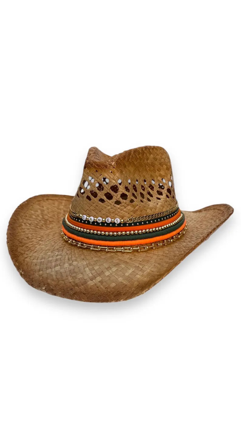 Miami cowboy hat UMiami themed tailgate hat UMiami game day fit hat Canes hat University of Miami... | Etsy (US)