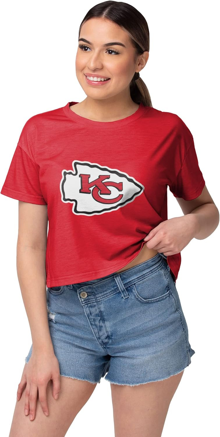 FOCO Men's NFL Team Logo Ladies Fashion Crop Top Shirt | Amazon (US)