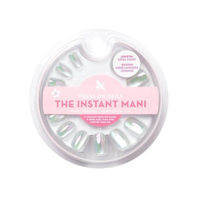 Olive & June Press-On Fake Nails - XS Round - Sheer Lavender Shimmer - 42ct | Target