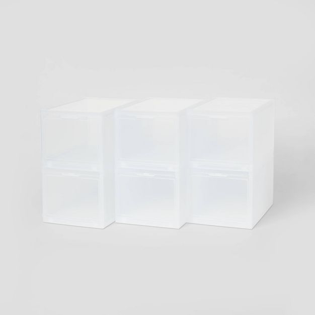 Small Stackable Bins Front Opening Clear Plastic - Brightroom™ | Target