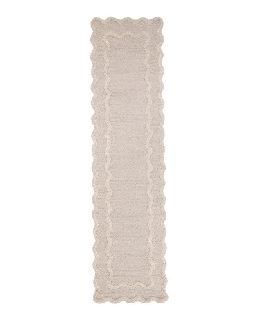 2x8 Wool Blend Handmade Scalloped Runner | TJ Maxx
