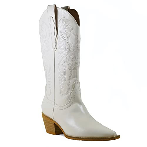 ARiderGirl Hanan Women Knee High Western Style Stacked Heel Boots | Amazon (US)