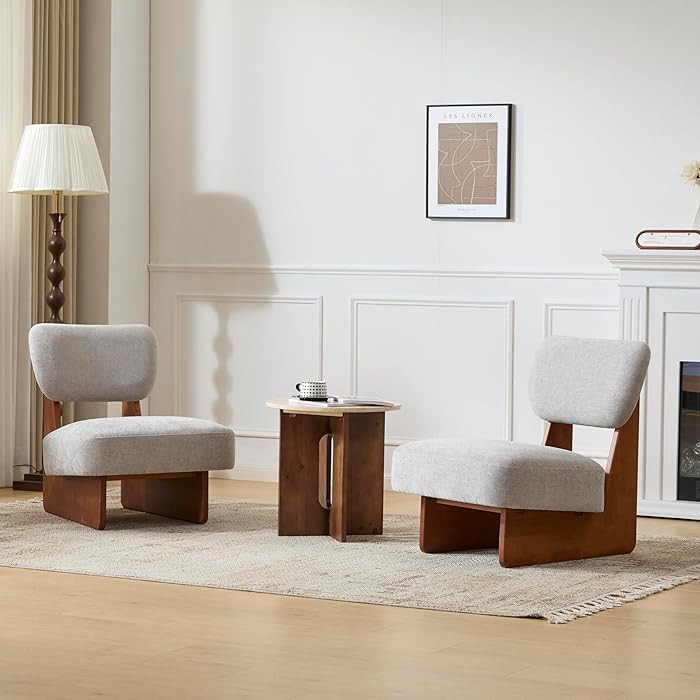 Christopher Knight Home Mores Low Profile Accent Chair Set of 2, Modern Living Room Armless Loung... | Amazon (US)