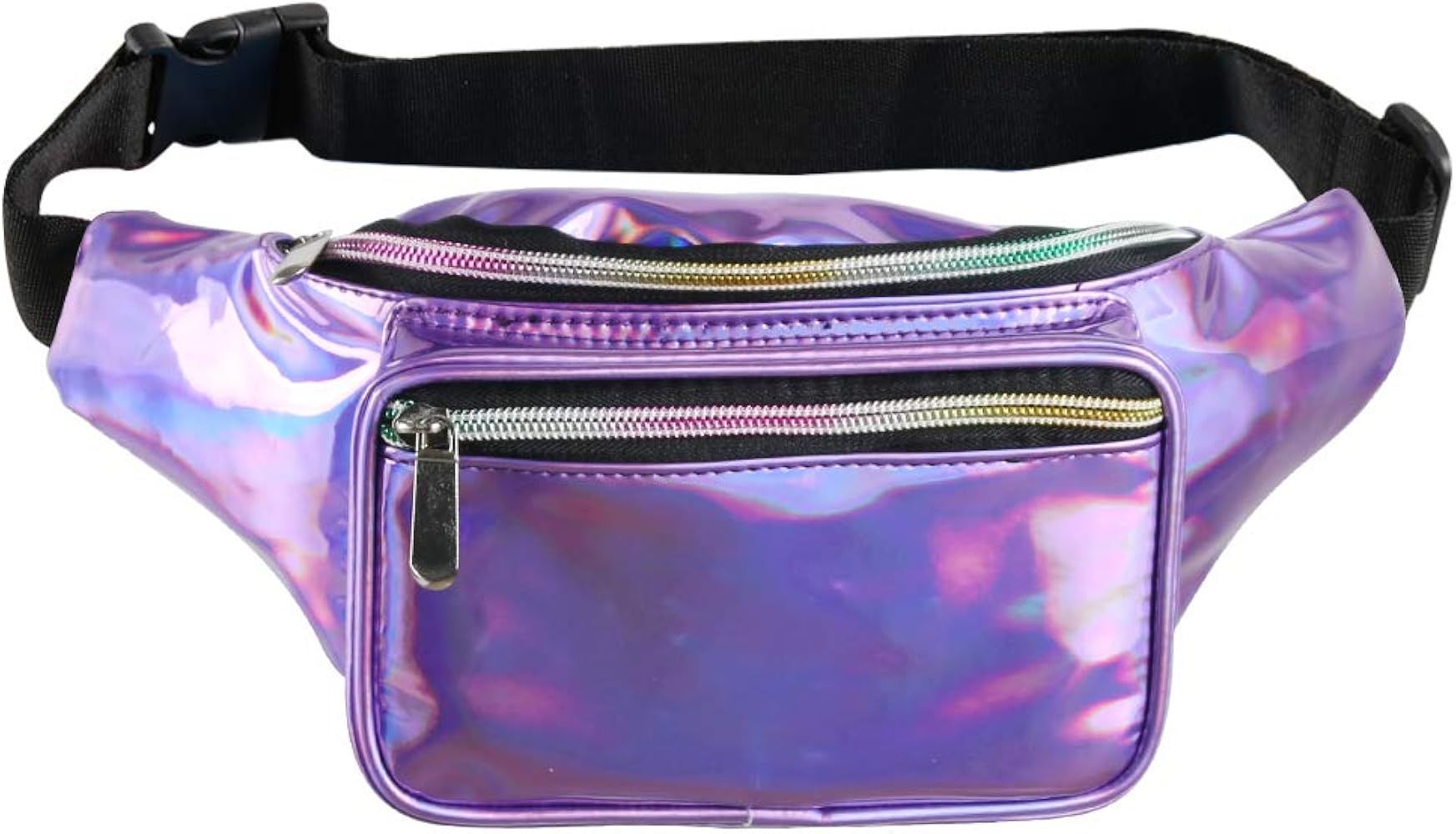 Holographic Fanny Pack– Fashion Rave Waist Bag with Adjustable Belt for Women and Men (Holographic P | Amazon (US)