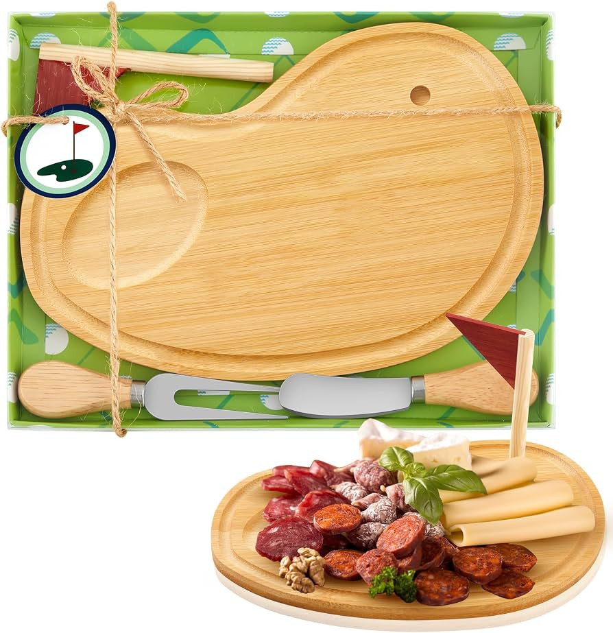 Ziliny Golf Cheese Board Gift Set Father Day Gift for Dad Party Favor Prizes Charcuterie Wood Boa... | Amazon (US)