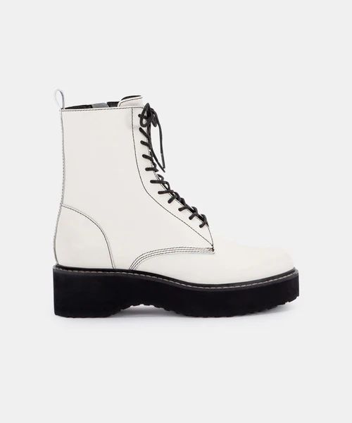 VELA BOOTS IN OFF WHITE LEATHER | DolceVita.com