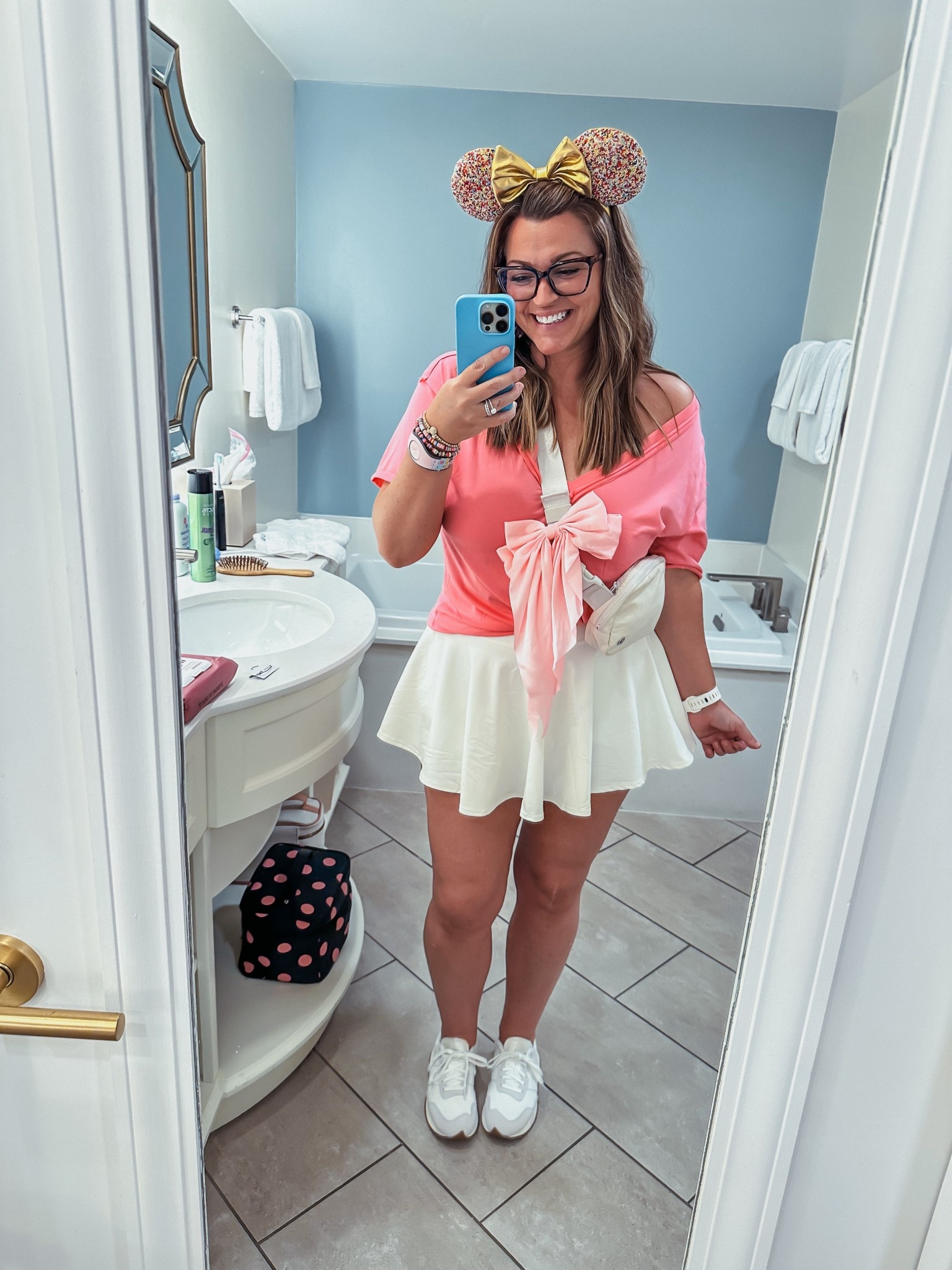 Disney Outfit! 💖
Comfy off the shoulder tee &amp; my favorite athletic skirt! These sneakers are the BEST for long park days!! The most adorable Minnie Ears add the perfect touch!!

#LTKOver40 #LTKStyleTip #LTKFindsUnder50