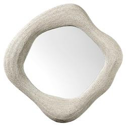 Palecek Jaden Coastal White Lampakanai Rope Round Wall Mounted Mirror - Large | Kathy Kuo Home