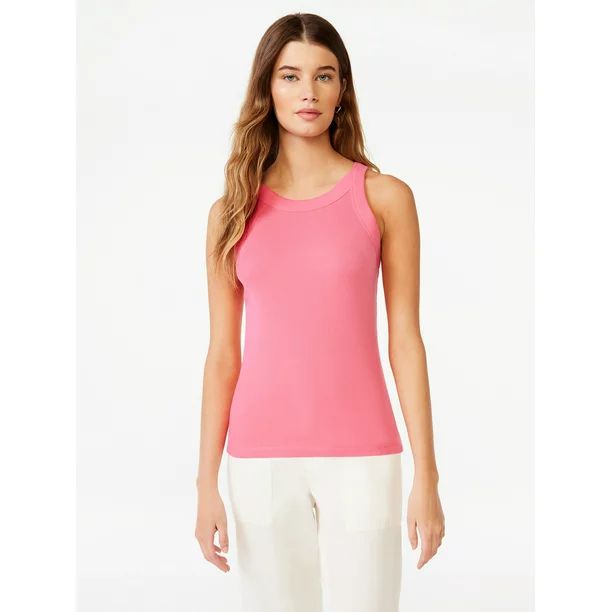 Free Assembly Women's Ribbed Racer Back Tank Top, Sizes XS-XXXL | Walmart (US)