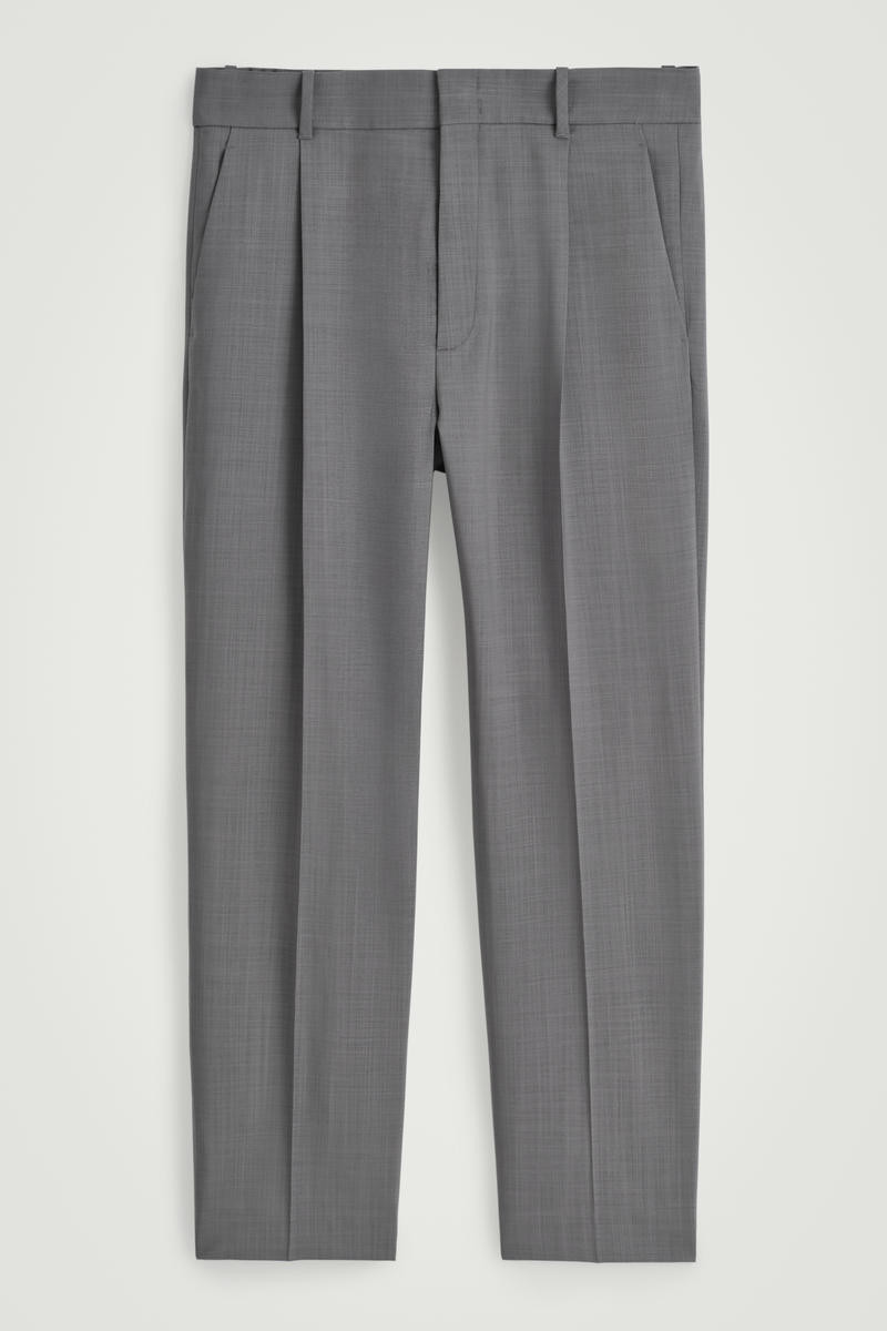 Fluid Lightweight Wool Trousers in Grey | COS UK