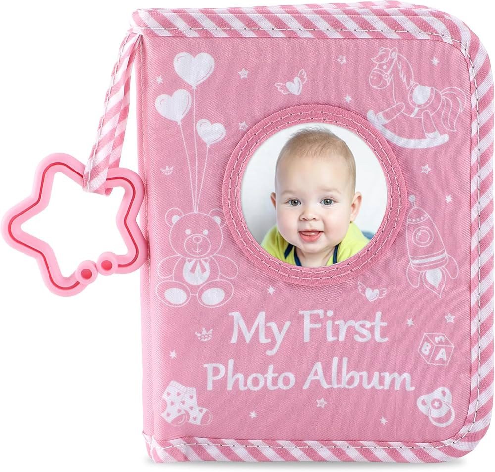 Baby's My First Family Album Soft Photo Cloth Book Pink Girl My First Book of Photos Pink Baby Me... | Amazon (US)