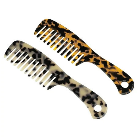 Unique Bargains 2pcs Acetate Wide Comb Tortoise Shell Wide Tooth Comb Wide Tooth Comb for Wet Hair 7.48 x1.73 | Walmart (US)