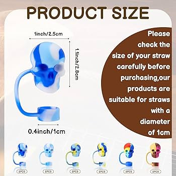 12 Pcs Skull Straw Cover Cap for Stanley Cup, Silicone Skull Straw Topper for Stanley 30&40 Oz 10... | Amazon (US)