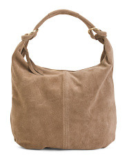Made In Italy Suede Slouchy Hobo With Ring Details | Marshalls