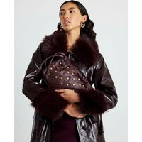 River Island Womens Red Leather Studded Crossbody Clutch Bag | River Island UK & IE