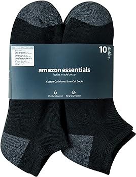 Amazon Essentials Men's Cotton Cushioned Low Cut Socks, Pack of 10 | Amazon (US)