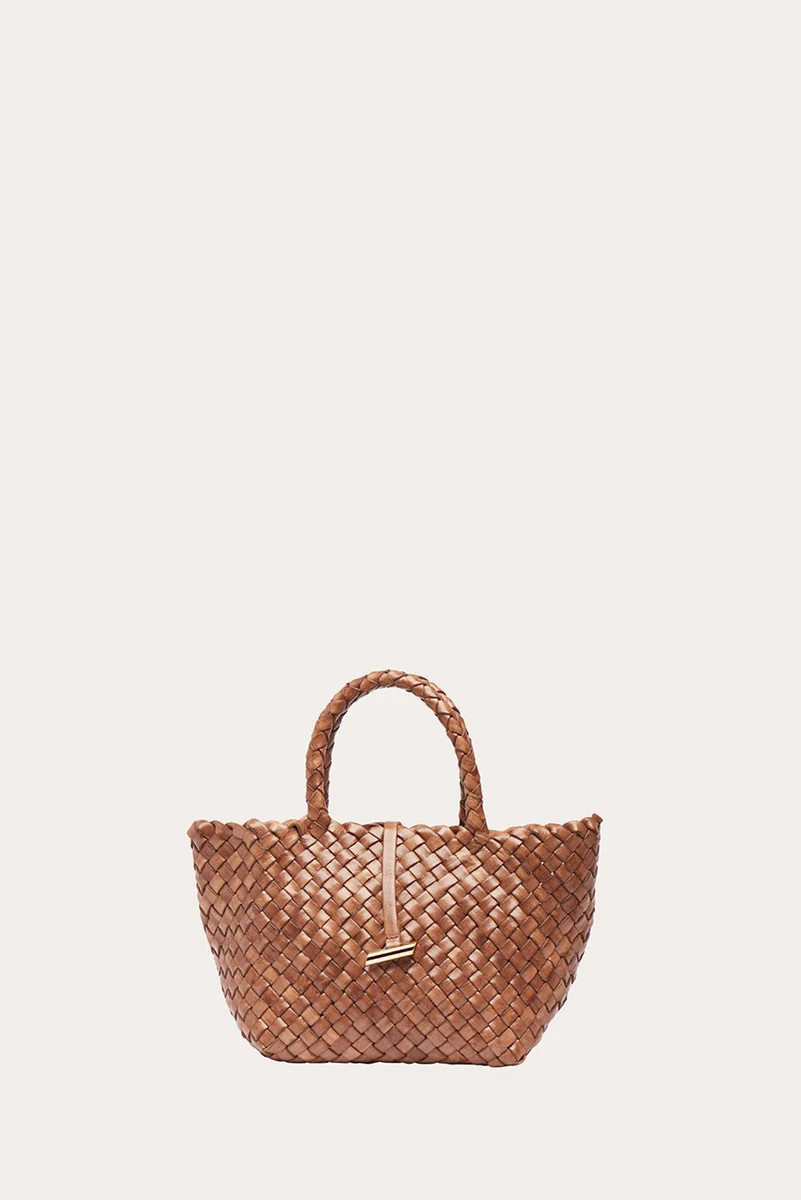 Mini Leather Basket Light Brown | LITTLE LIFFNER